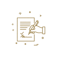 Icône signature - Signature du contrat avec le prêteur partenaire si approuvé